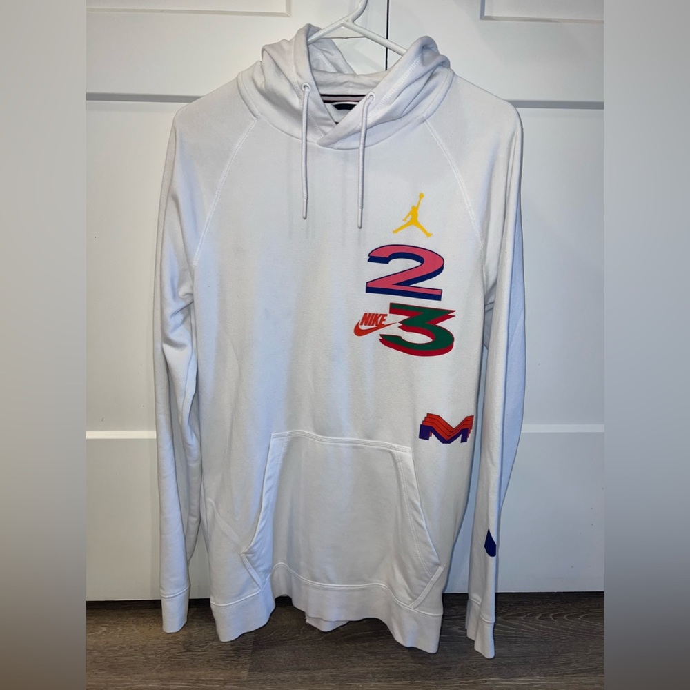 Jordan Sport DNA Pullover Hoodie Mens Medium Sweatshirt White MJ 23 Nike